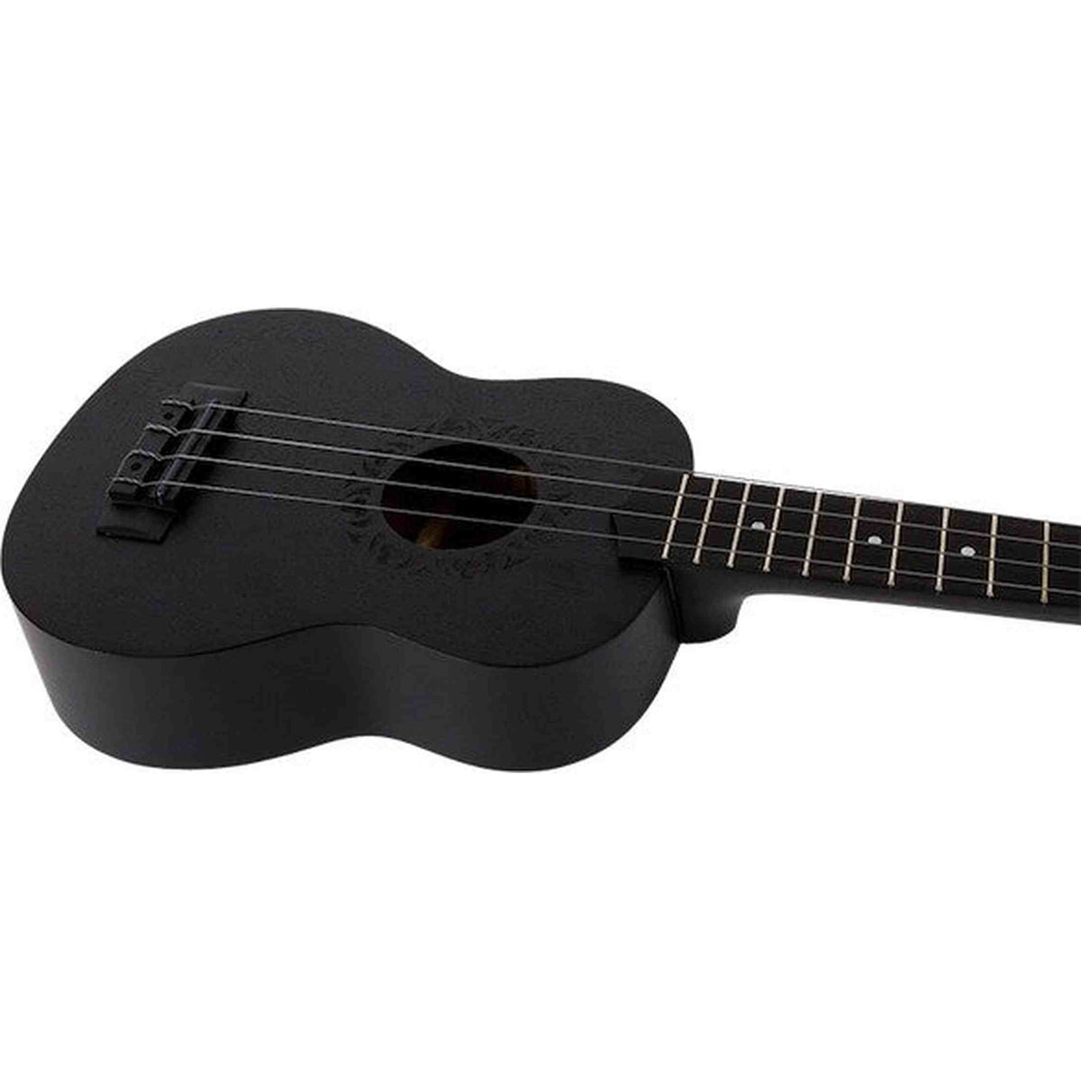 Flight NUS310 BLACKBIRD Soprano Ukulele met African Sapele Body, Zwarte Flight Snaren en Celtic Lasergravure