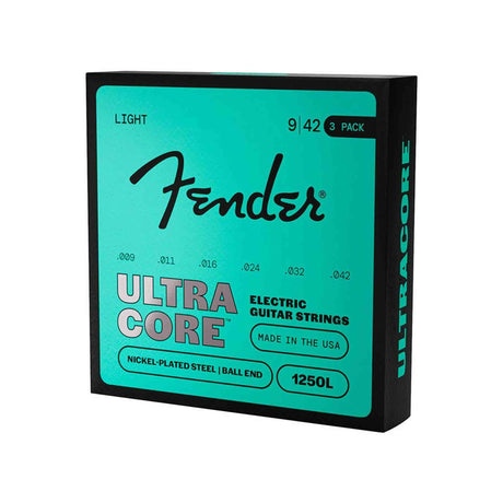 Fender 1250L UltraCore Elektrische Gitaar Snaren Nickel Plated Steel Ball End Extra Light 009-042 3-Pack