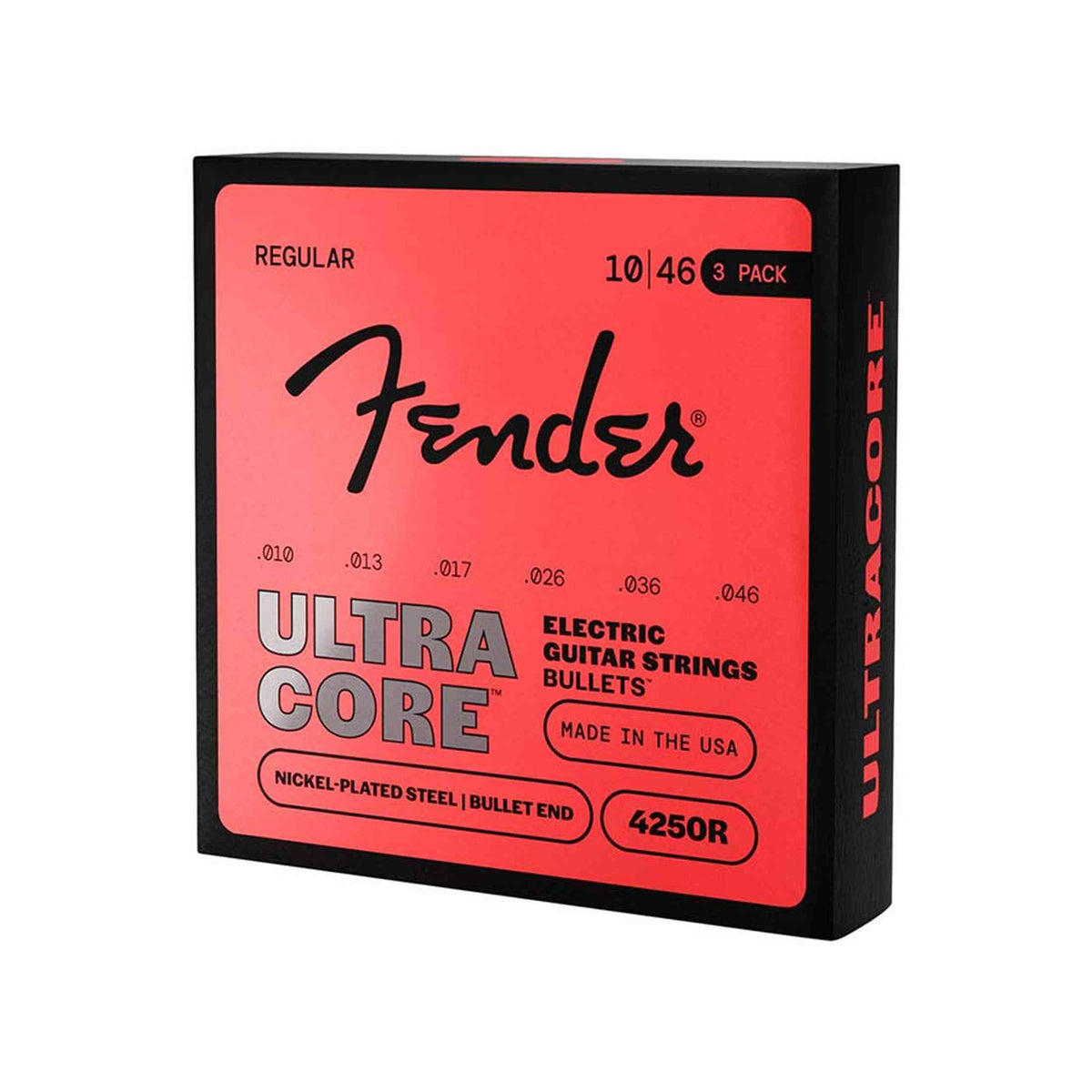 Fender 4250R UltraCore Elektrische Gitaar Snaren Nickel Plated Steel Bullet End Light 010-046 3-Pack