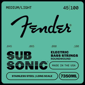 Fender 7350ML SubSonic Bassnaren Stainless Steel Roundwound Long Scale Light Medium 045-100