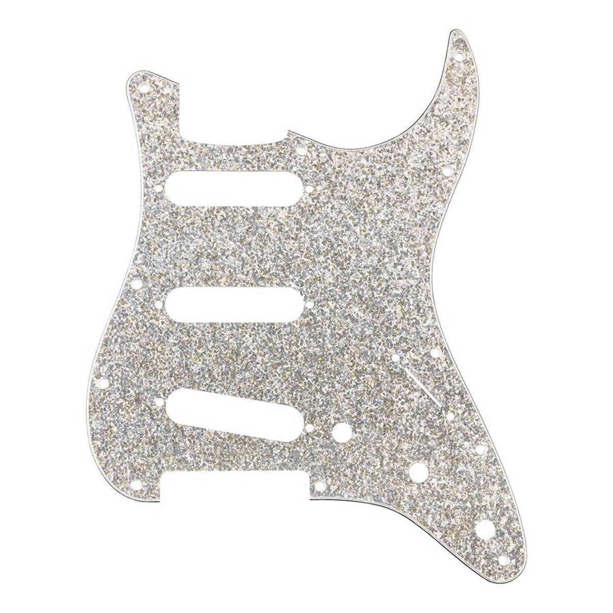 Fender 0992187002 Stratocaster Pickguard SSS Silver Sparkle Hybrid Glass/Glitter