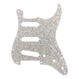 Fender 0992187002 Stratocaster Pickguard SSS Silver Sparkle Hybrid Glass/Glitter