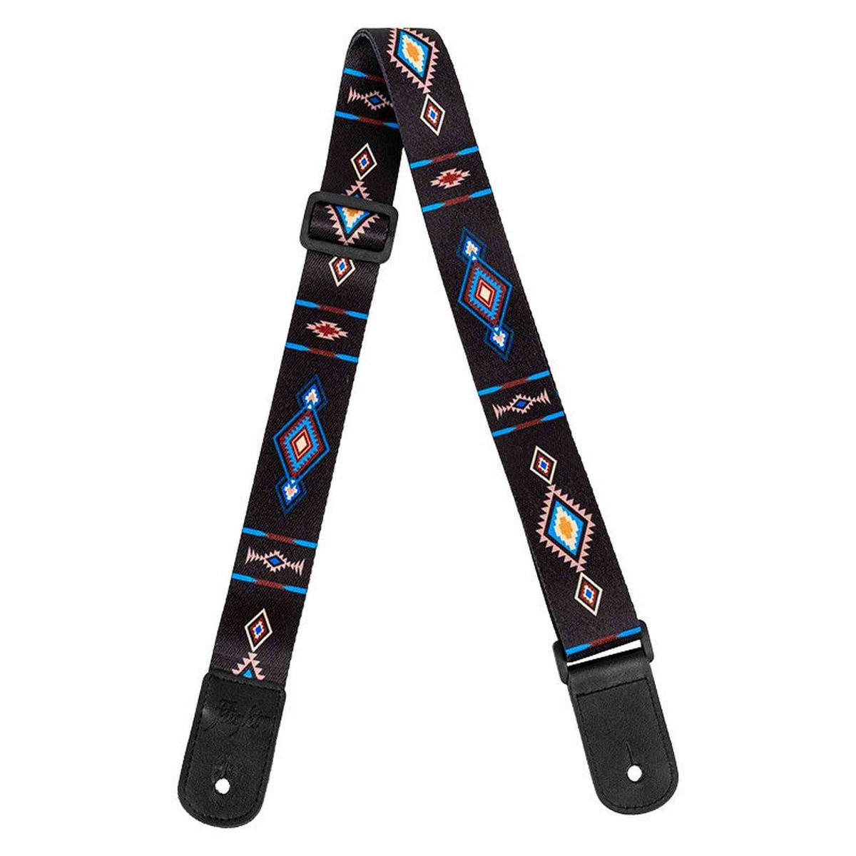 Flight S35 Tempo Ukulele Strap Poly/Leer Blauw met Verstelbare Lengte en Leren Strap Ends