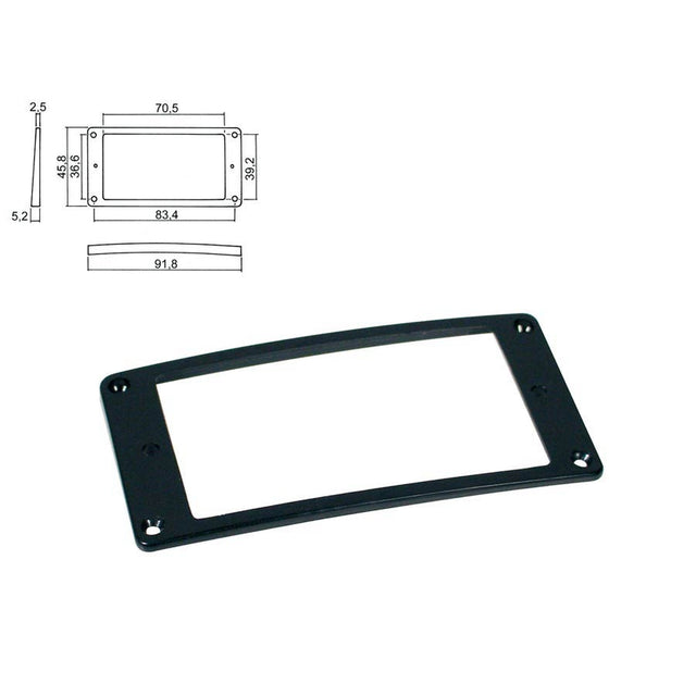 Boston HPR-08-SBK pickup ring, humbucker, plastic, black, height: 2,5x 5,2mm, low, slanted