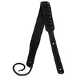 Flight S51 Zwarte Leren Ukulele Strap EU Handgemaakt met Headstock Tie