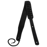 Flight S51 Zwarte Leren Ukulele Strap EU Handgemaakt met Headstock Tie