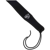 Flight S51 Zwarte Leren Ukulele Strap EU Handgemaakt met Headstock Tie