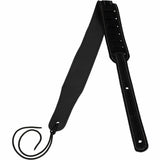Flight S42 Zwarte Suède Ukulele Strap EU Handgemaakt met Headstock Tie
