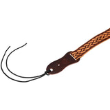 Flight S46 Tan Ukulele Strap Vegan Nubuck met Gevlochten Patroon en Headstock Tie