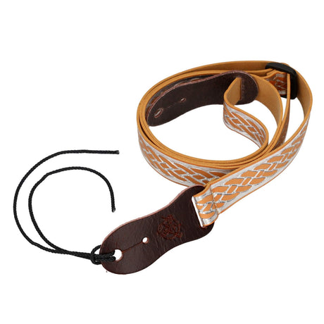 Flight S46 Silver Ukulele Strap Vegan Nubuck met Gevlochten Patroon en Headstock Tie