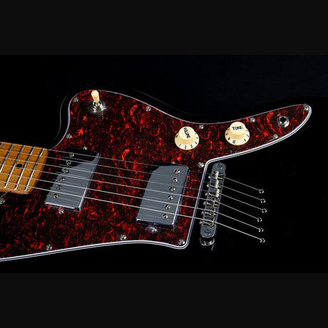 JET JJ-350 BK Offset Elektrische Gitaar HH Hardtail Roasted Maple Zwart