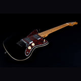 JET JJ-350 BK Offset Elektrische Gitaar HH Hardtail Roasted Maple Zwart