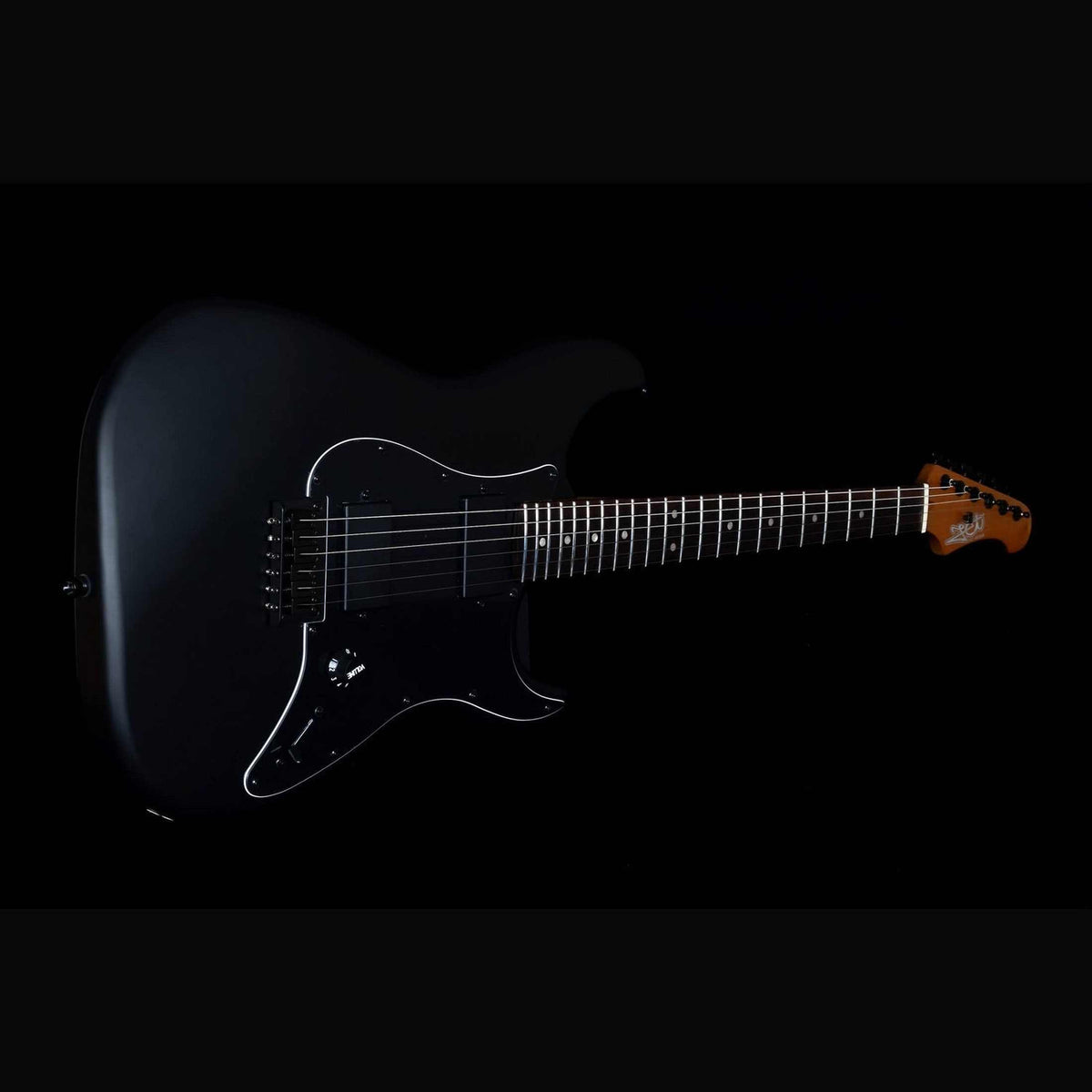 JET JS-400 MBK R S-style Elektrische Gitaar HH Tremolo Rosewood Toets Mat Zwart