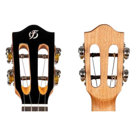 Flight Iris Tenor BK Ukulele met Solid Spruce Top, Mahogany Body en Zwarte Afwerking