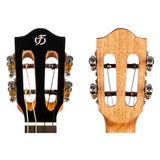 Flight Iris Baritone BK Ukulele met Solid Spruce Top, Mahogany Body en Zwarte Afwerking