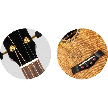 Flight Maia Baritone EQ-A Elektrisch-Akoestische Baritone Ukulele met Solid Mango Top, Rosewood Body en Stalen Snaren