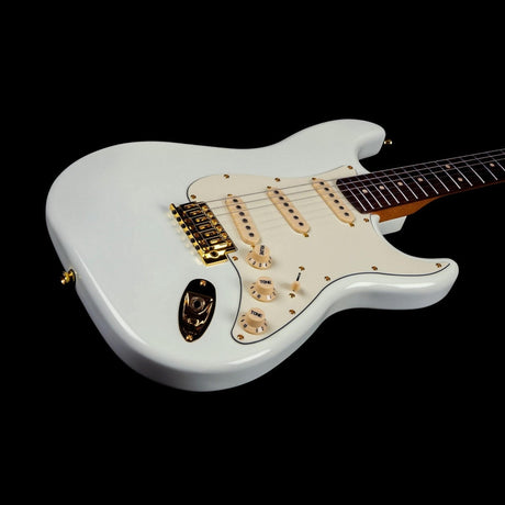 JET JS-380 OW G S-style Elektrische Gitaar SSS Alnico V Tremolo Goud Hardware Rosewood Toets Wit