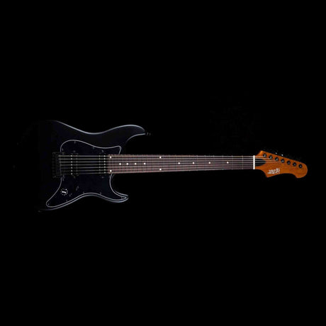 JET JS-407 MBK R 7-snarige S-style Elektrische Gitaar HH Vaste Brug Rosewood Toets Mat Zwart