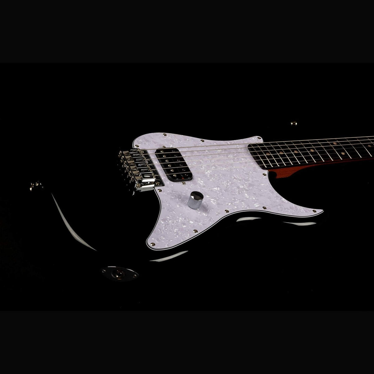 JET JS-400 HT BK S-style Elektrische Gitaar Humbucker Hardtail Rosewood Toets Zwart