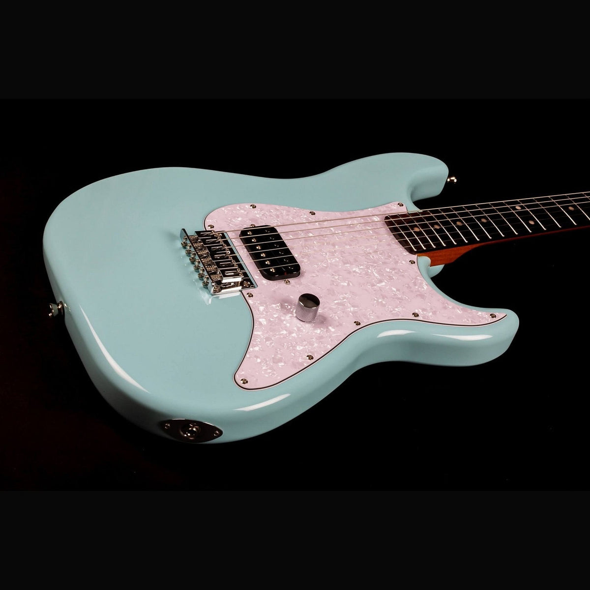 JET JS-400 HT BL S-style Elektrische Gitaar Humbucker Hardtail Rosewood Toets Blauw