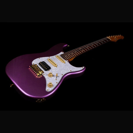 JET JS-480 VI G S-style Elektrische Gitaar HSS Alnico V Tremolo Rosewood Toets Violet met Gouden Hardware