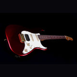 JET JS-480 WR G S-style Elektrische Gitaar HSS Alnico V Tremolo Rosewood Toets Wijnrood met Gouden Hardware