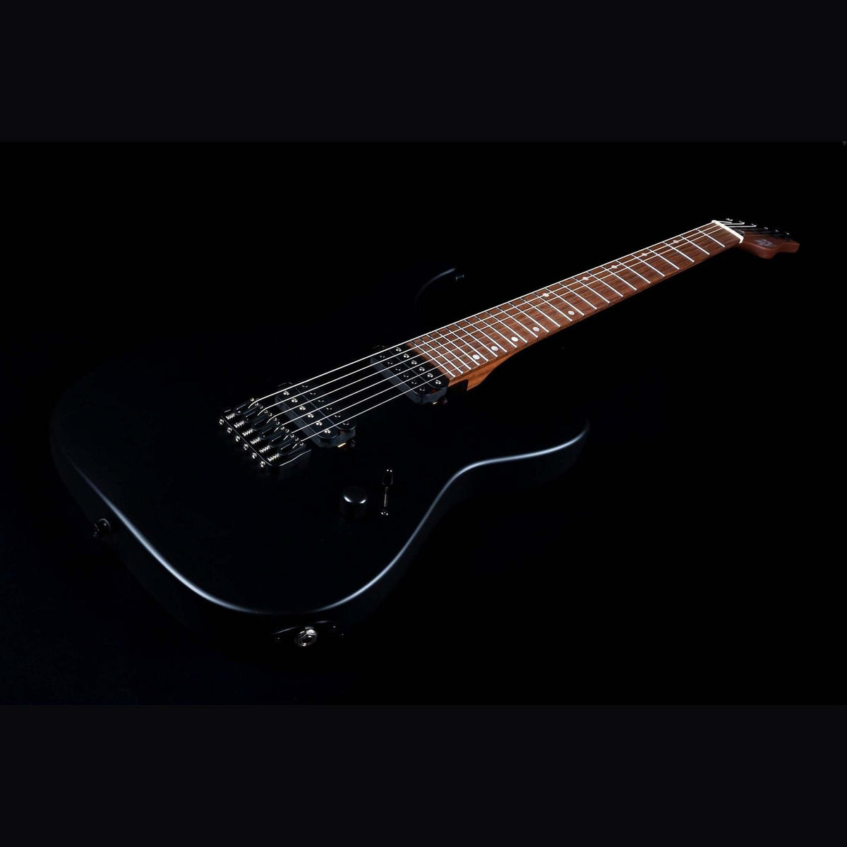 JET JS-501 BK Stygian S-style Elektrische Gitaar HH Vaste Brug Rosewood Toets Satijn Zwart