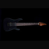 JET JS-507 BK Stygian 7-snarige S-style Elektrische Gitaar HH Vaste Brug Rosewood Toets Satijn Zwart
