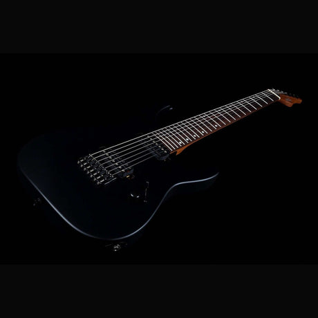 JET JS-507 BK Stygian 7-snarige S-style Elektrische Gitaar HH Vaste Brug Rosewood Toets Satijn Zwart