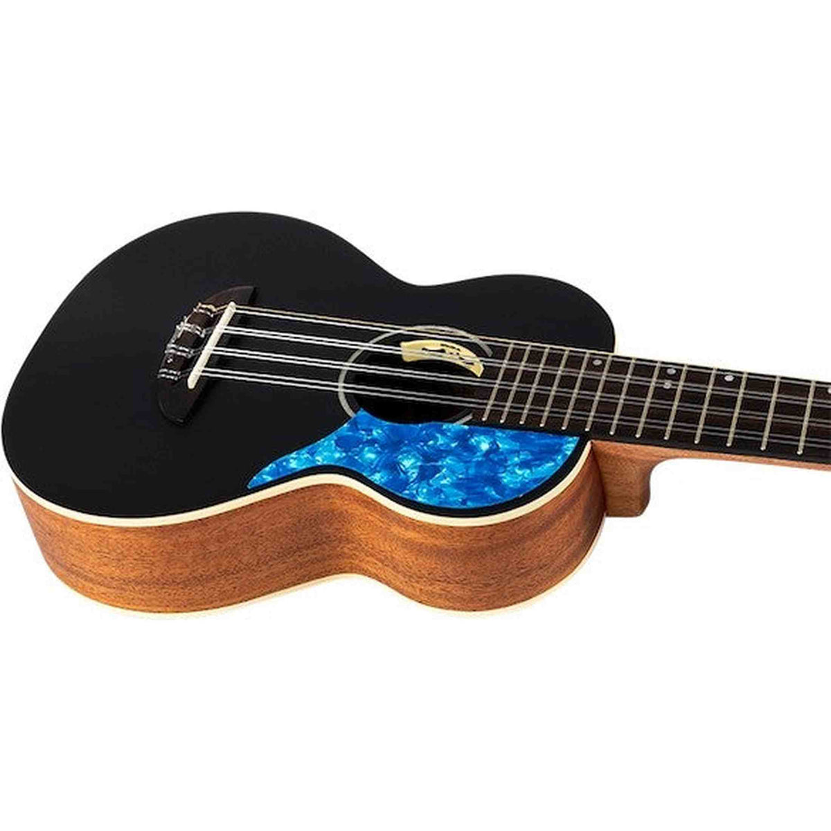 Flight Iris 8 Tenor EQ-A BK Elektrisch-Akoestische 8-String Tenor Ukulele met Solid Spruce Top en Mahogany Body