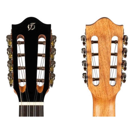 Flight Iris 8 Tenor EQ-A BK Elektrisch-Akoestische 8-String Tenor Ukulele met Solid Spruce Top en Mahogany Body