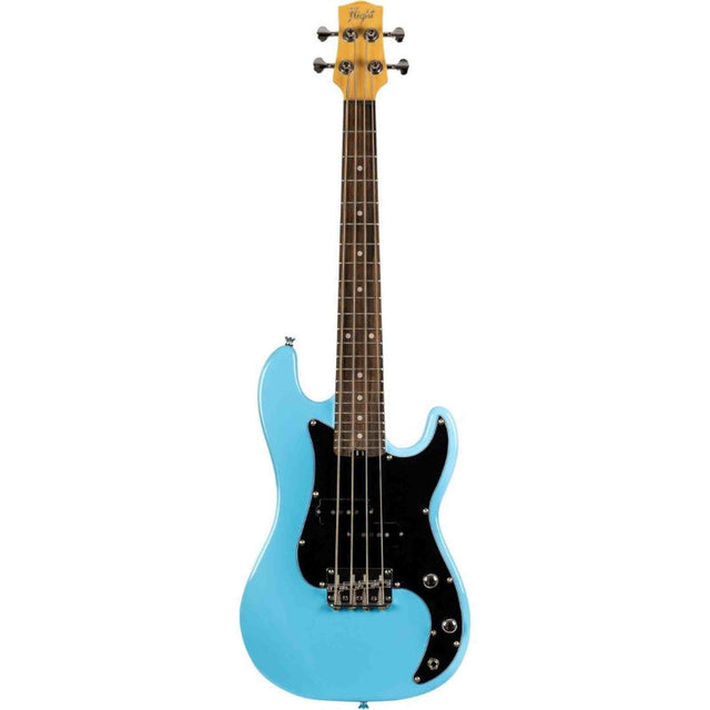 Flight Mini Bass Lite BL Elektrische Mini Bas Ukulele Blauw met Poplar Body en Alnico 5 Pickup