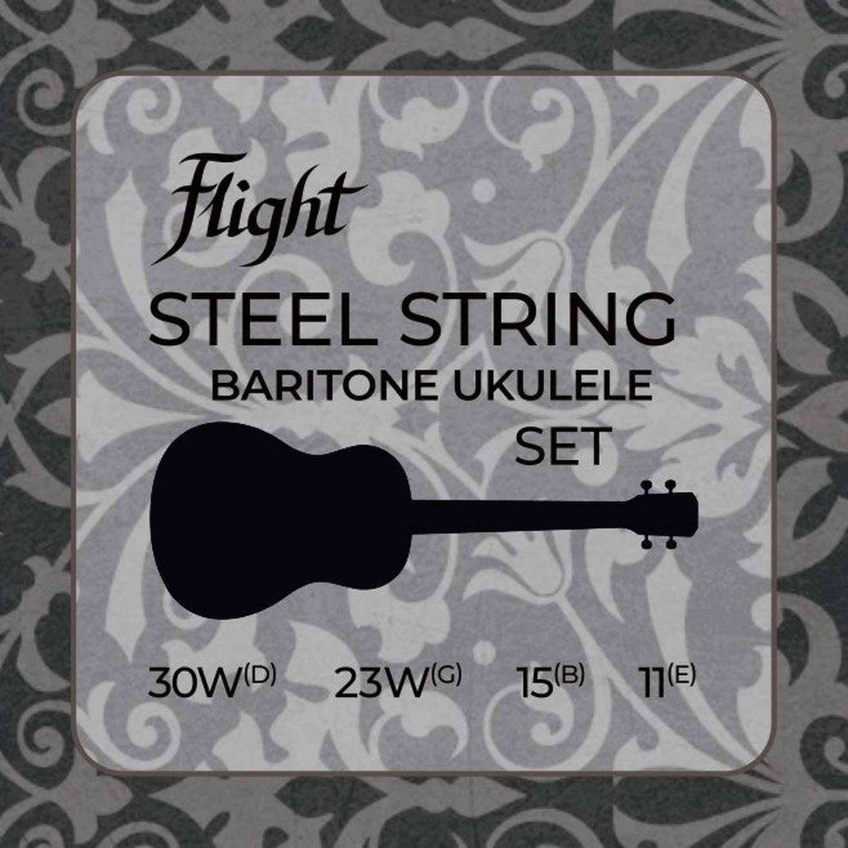 Flight FBSS-200 Stalen Snaren voor Baritone Ukulele DGBE met Phosphor Bronze Winding en Gold Plated Ball Ends