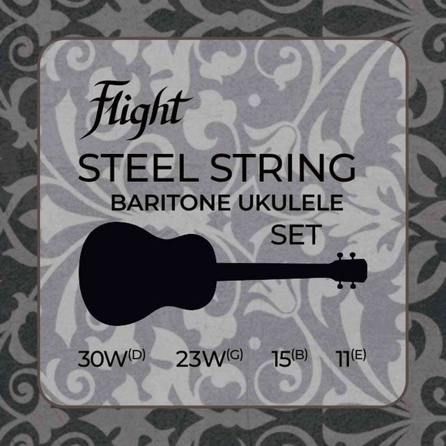 Flight FBSS-200 Stalen Snaren voor Baritone Ukulele DGBE met Phosphor Bronze Winding en Gold Plated Ball Ends
