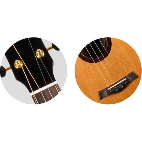 Flight Lily Baritone EQ-A Elektrisch-Akoestische Baritone Ukulele met Solid Cedar Top, Mango Body en Stalen Snaren