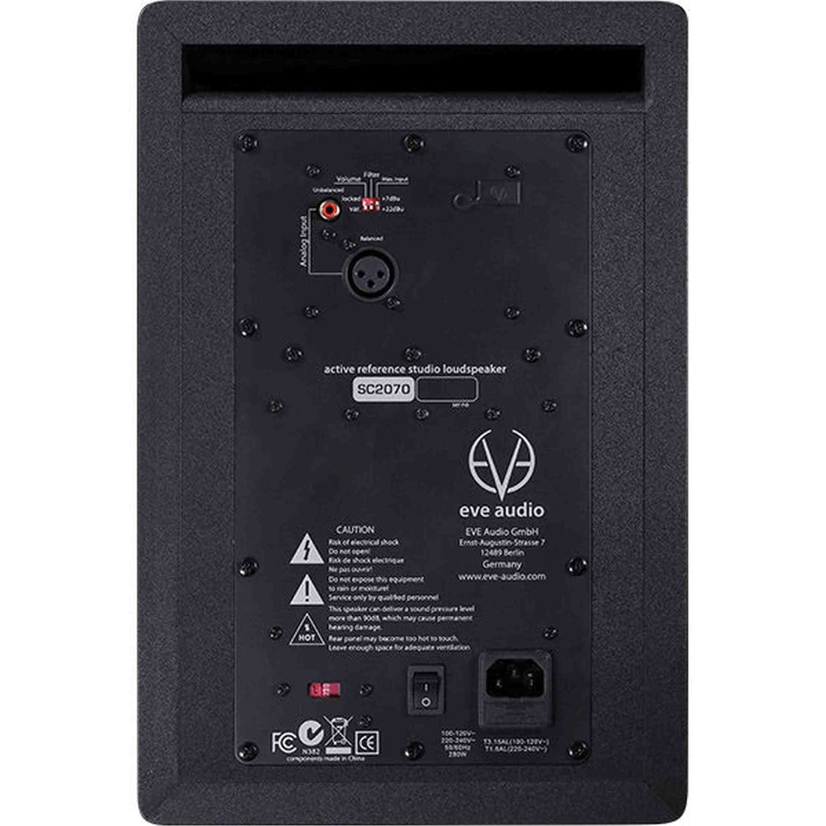 EVE Audio SC2070 actieve 2-weg studiomonitor 6,5 inch 250W 38Hz-25kHz 106 dB met DSP SMART-knob