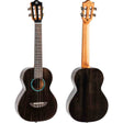Flight Iris Tinta Tenor TBK Ukulele met All Solid Mahogany Body, Rosewood Toets en Fluorocarbon Snaren, Transparent Black