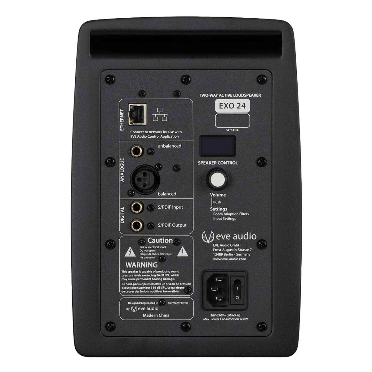 EVE Audio EXO 24 actieve 2-weg studiomonitor 4 inch 280W 54Hz-24kHz 102dB