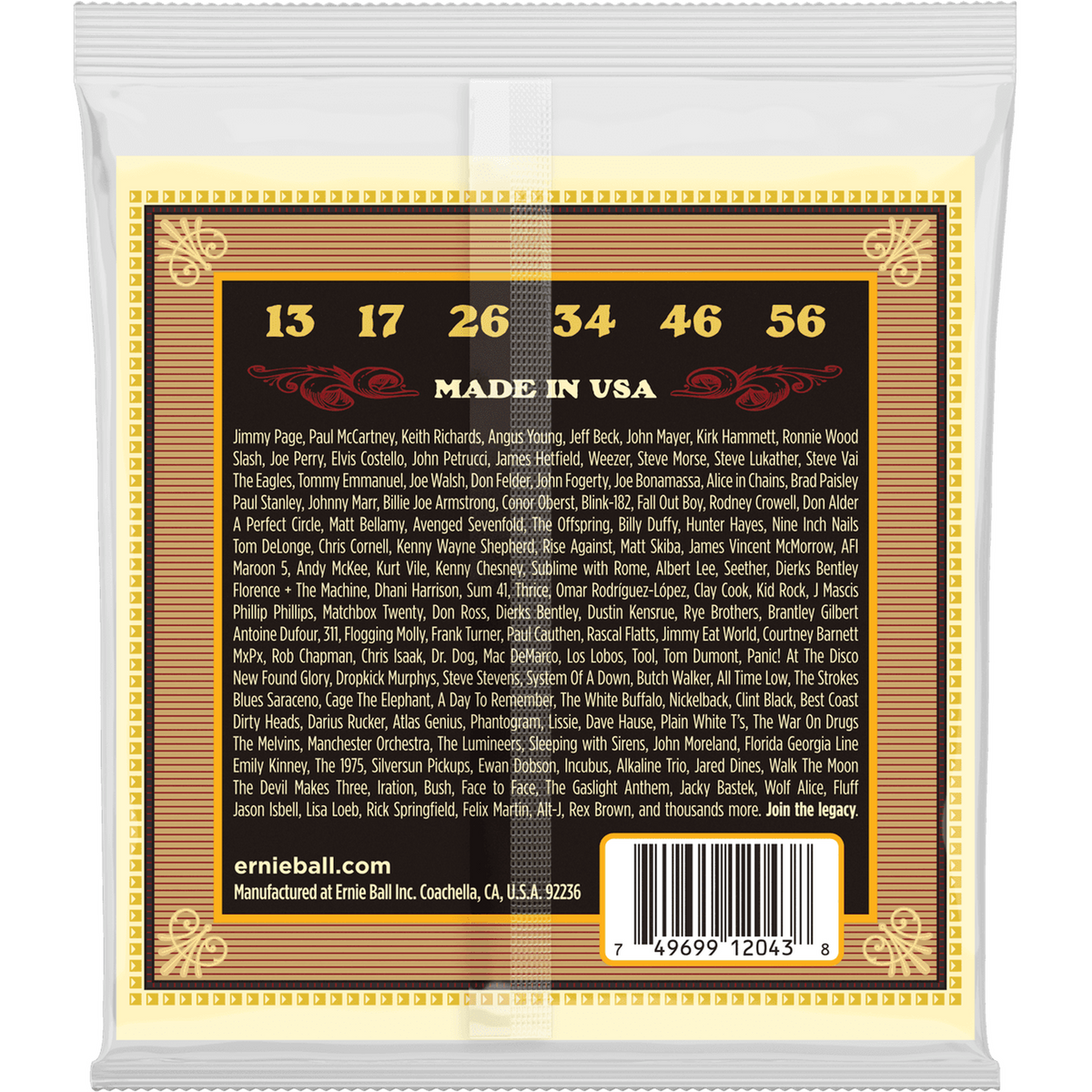 Ernie Ball 2043 Earthwood Akoestische Gitaar Snaren Regular Silk & Steel 013–056