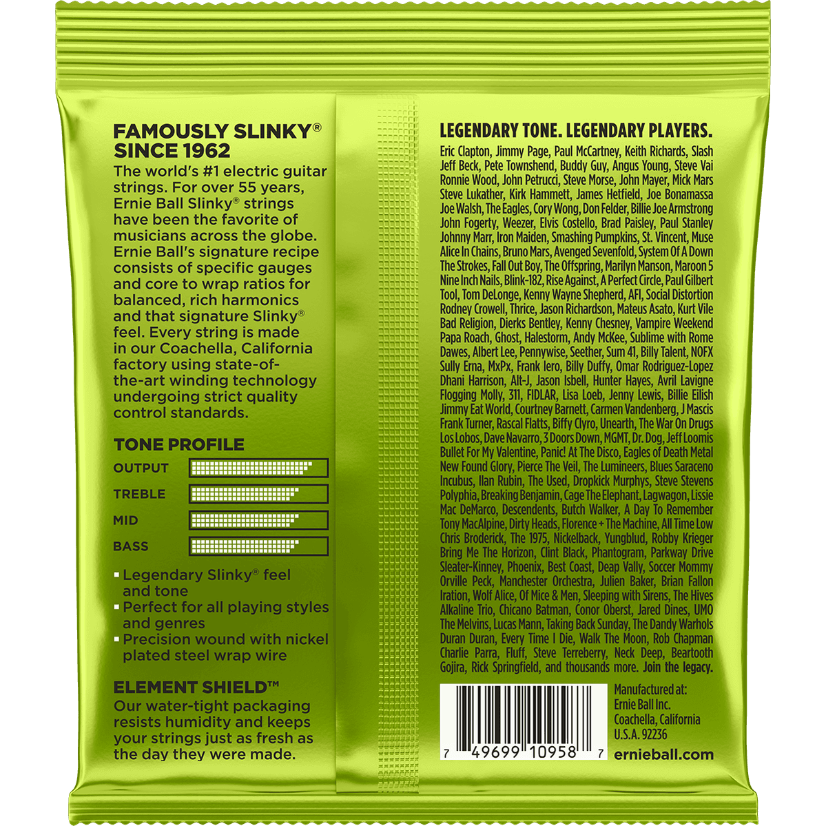 Ernie Ball 2629 Regular Slinky elektrische gitaarsnaren 8-snarig 010-074