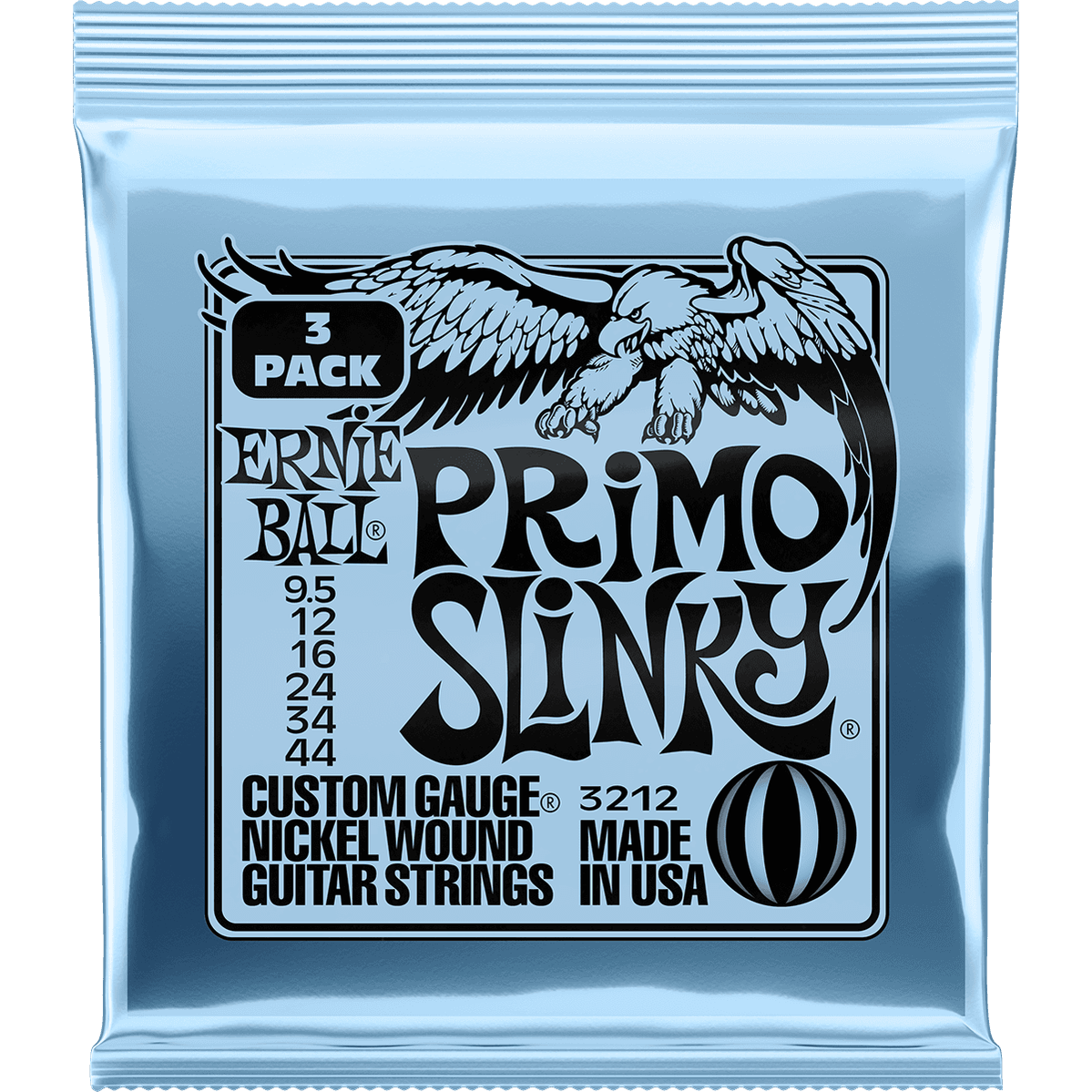 Ernie Ball 3212 Primo Slinky elektrische gitaarsnaren 3-pack 0095-044