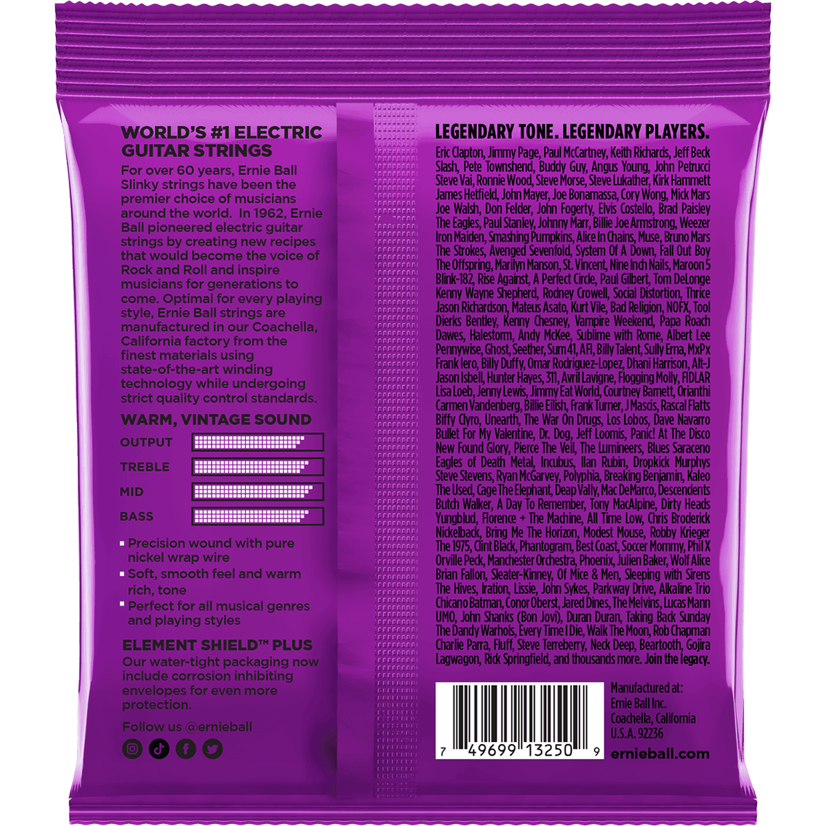 Ernie Ball 3250 Power Slinky elektrische gitaarsnaren 3-pack 011-048