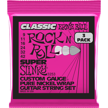 Ernie Ball 3253 Super Slinky elektrische gitaarsnaren 3-pack 009-042