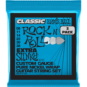 Ernie Ball 3255 Extra Slinky elektrische gitaarsnaren 3-pack 008-038