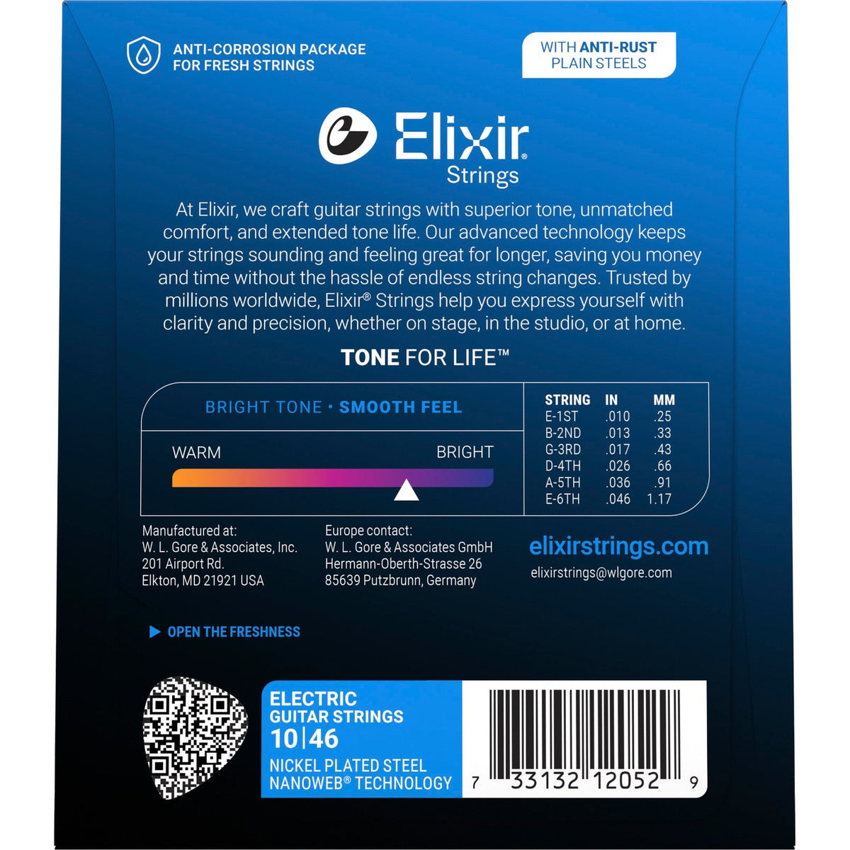 Elixir 12052 Nanoweb elektrische gitaarsnaren Light 010-046