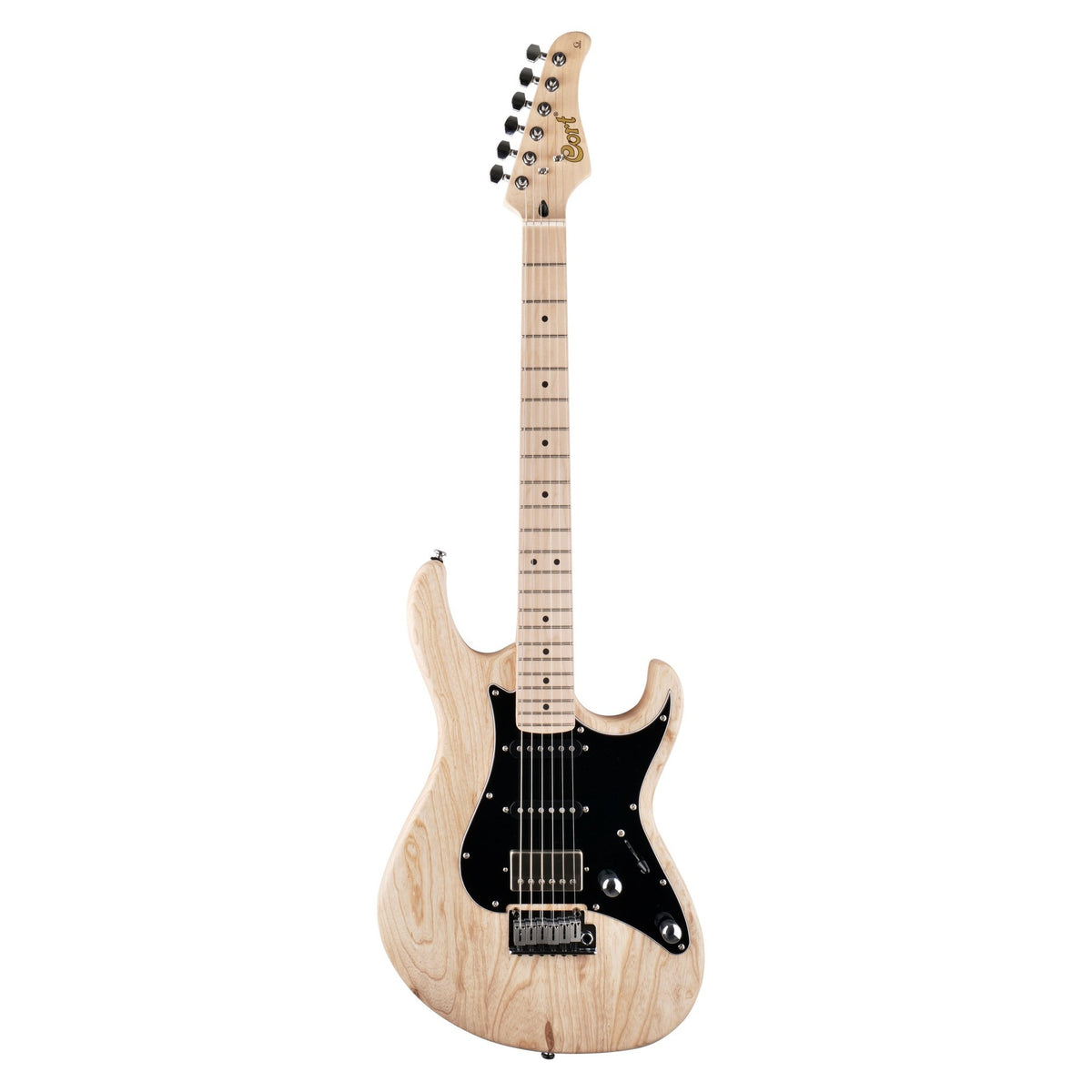 Cort G260SE Open Pore Natural Elektrische Gitaar HSS Essen Body met Maple Hals en CFA-III Tremolo
