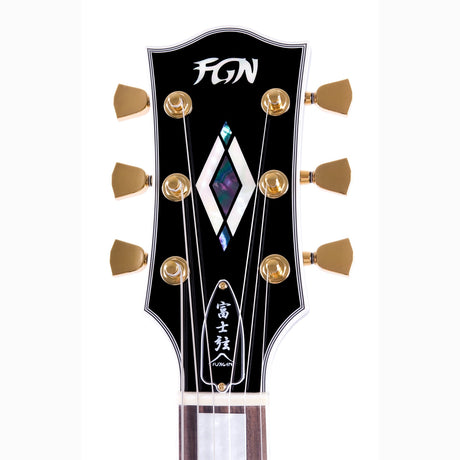 FGN Neo Classic LC10 elektrische gitaar Black, Alnico 5 humbuckers, gouden hardware, met gigbag