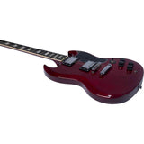 EKO DV300 Double Cut Elektrische Gitaar Set Rood + NUX Mighty-8 MK2 Versterker