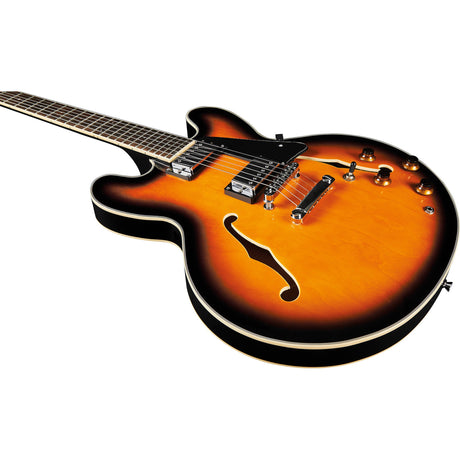 Eko Fusion Sunburst Hollowbody Elektrische Gitaar 335, 2 Humbuckers, 22 Frets, Sunburst