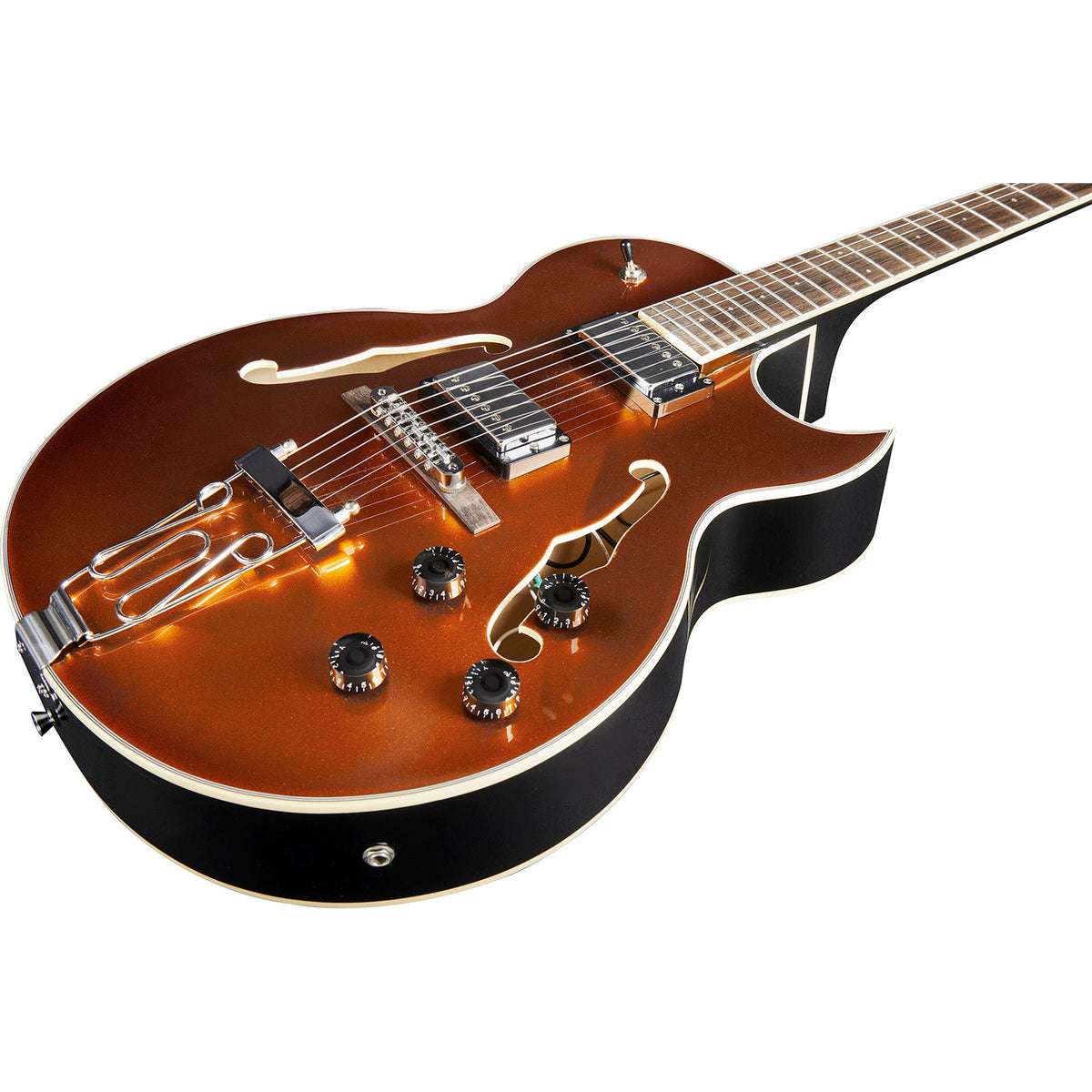 Eko Jazz GLD Semi-Hollow Elektrische Gitaar 175, 2 Humbuckers, 22 Frets, Goud
